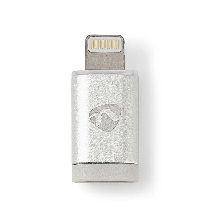 Nedis Lightning Adapter - Apple Lightning 8-Pin, USB Micro-B Female, Gold Plated, Round - Aluminium