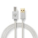 Nedis USB Cable - USB 2.0, USB-A Male, USB-B Male, Aluminium - Cover Window Box