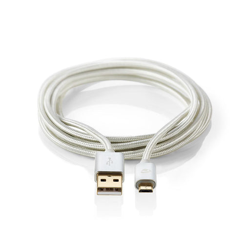 Nedis USB Cable - USB 2.0, USB-A Male, USB Micro-B Male, Aluminium - Cover Window Box