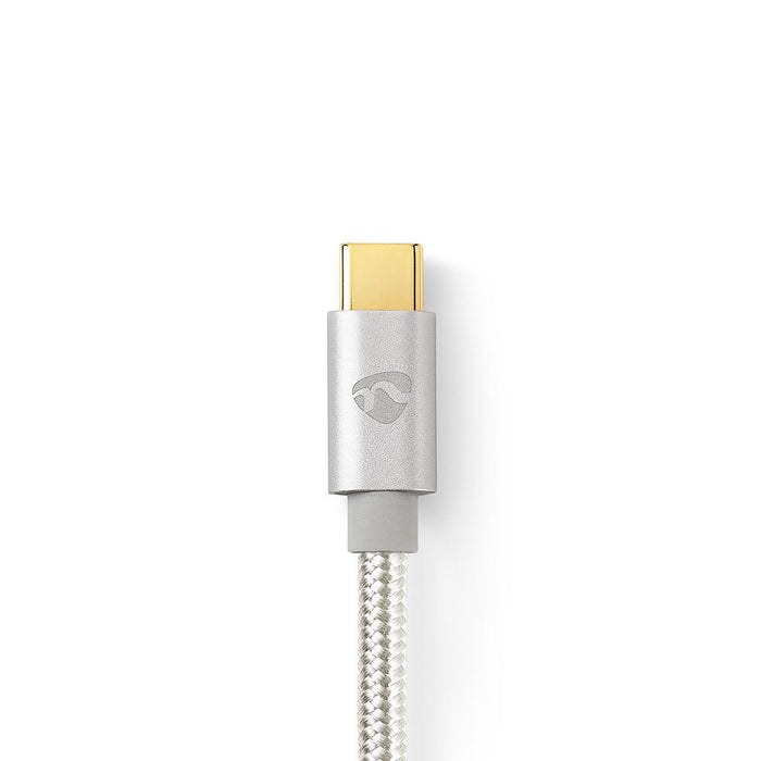 Nedis USB Cable - USB 2.0, USB-A Male, USB-C Male, Aluminium - Cover Window Box