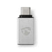 Nedis USB Adapter - USB 3.2 Gen 1, USB-C Male, USB-A Female, Silver - Cover Window Box