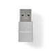 Nedis USB Adapter - USB 3.2 Gen 1, USB-A Male, USB-C Female, Silver - Cover Window Box