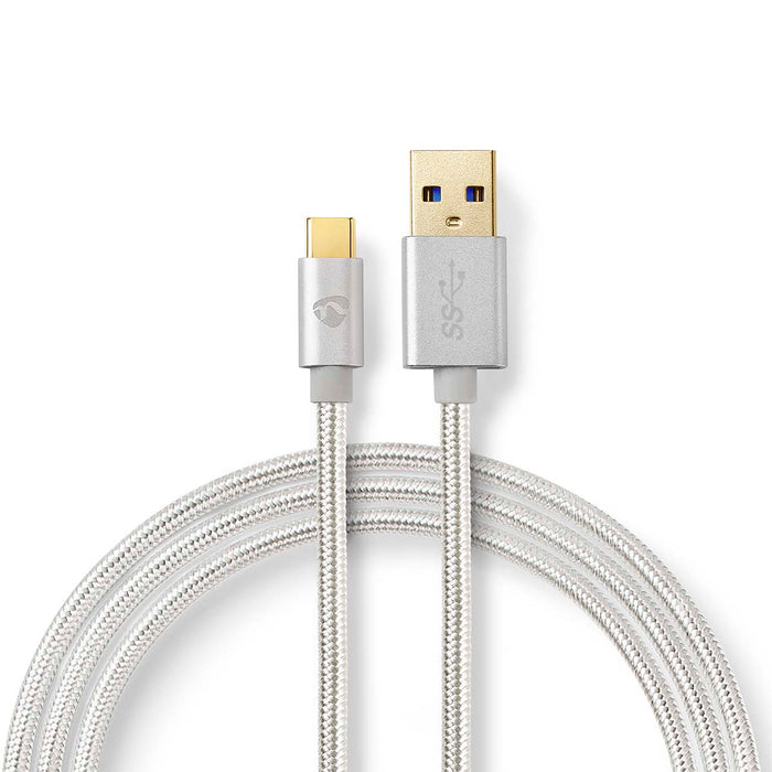 Nedis USB Cable - USB 3.2 Gen 1, USB-A Male, USB-C Male, Aluminium - Cover Window Box