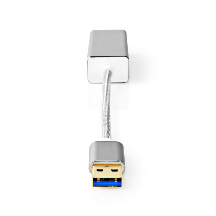 Nedis USB Network Adapter - USB 3.2 Gen 1, 1 Gbps, USB-A Male, Silver - Cover Window Box