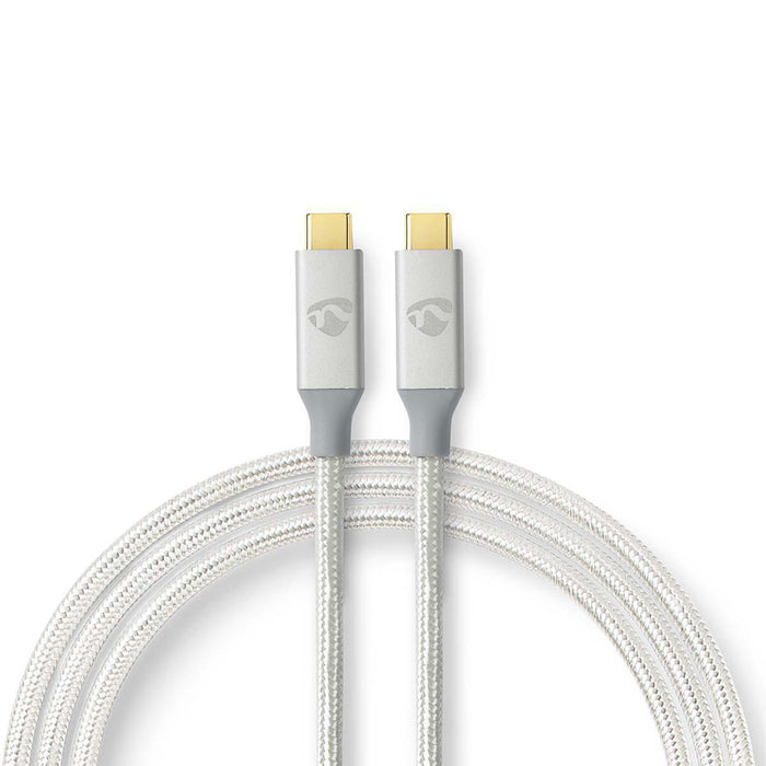 Nedis USB Cable - USB 3.2 Gen 2x2, USB-C Male, USB-C Male, Silver - Cover Window Box