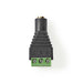 Nedis CCTV Security Connector - 3-Way Terminal Block, 3.5mm Jack Female, Female, Female - Black / Green