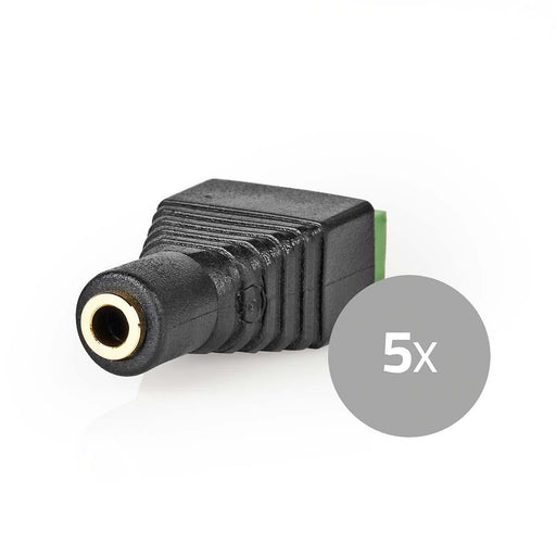 Nedis CCTV Security Connector - 3-Way Terminal Block, 3.5mm Jack Female, Female, Female - Black / Green