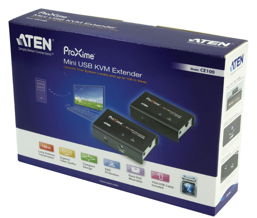 Aten MINI USB VGA KVM Extender (100m)