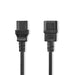 Nedis Power Cable - IEC-320-C14, IEC-320-C13, Straight, Black - Label