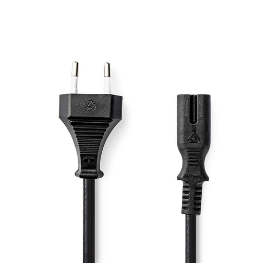 Nedis Power Cable - Euro Male, IEC-320-C7, Straight, Black - Label