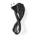 Nedis Power Cable - Euro Male, Euro Female, Straight, Black - Label