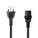 Nedis Power Cable - CH Type 12, IEC-320-C13, Straight, Black - Label