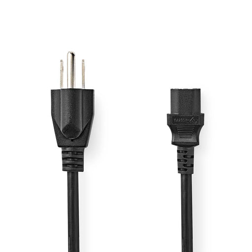 Nedis Power Cable - USA Male, IEC-320-C13, Straight, Black - Label