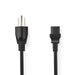 Nedis Power Cable - USA Male, IEC-320-C13, Straight, Black - Label