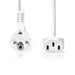 Nedis Power Cable - Plug with earth contact male, IEC-320-C13, Angled, White - Envelope