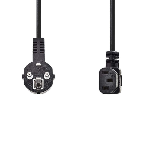 Nedis Power Cable - Plug with earth contact male, IEC-320-C13, Angled, Black - Envelope