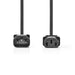 Nedis Power Cable - IEC-320-C14, IEC-320-C13, Straight, Black - Polybag