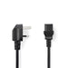 Nedis Power Cable - UK Male, IEC-320-C13, Angled, Black - Polybag