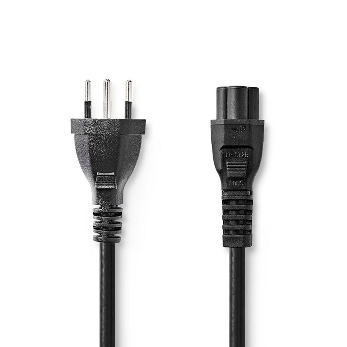 Nedis Power Cable - CH Type 12, IEC-320-C5, Straight, Black - Envelope