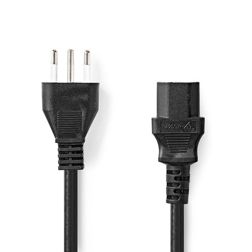 Nedis Power Cable - Italy Male, IEC-320-C13, Straight, Black - Envelope