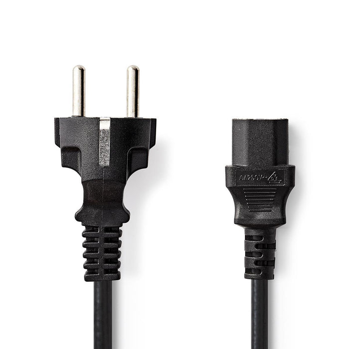 Nedis Power Cable - Plug with earth contact male, IEC-320-C13, Straight, Black - Tag