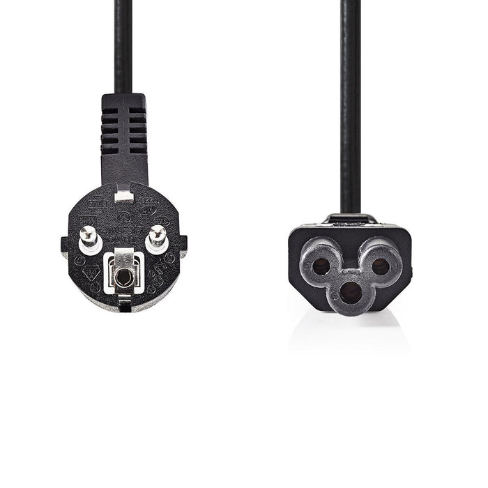 Nedis Power Cable - Plug with earth contact male, IEC-320-C5, Angled 90°, Black - Tag