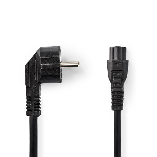 Nedis Power Cable - Plug with earth contact male, IEC-320-C5, Angled 90°, Black - Tag