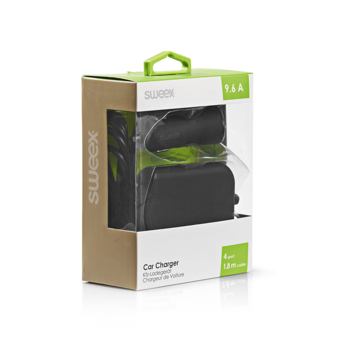 Sweex Car Charger 4-Outputs 9.6 A USB Black