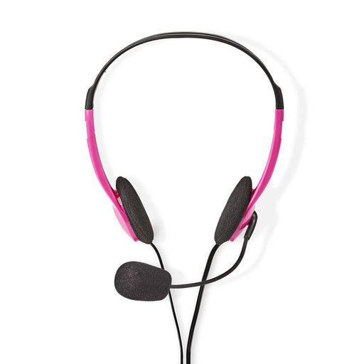 Nedis PC Headset - On-Ear, Stereo, 2x 3.5 mm, Fold-Away Microphone - Pink