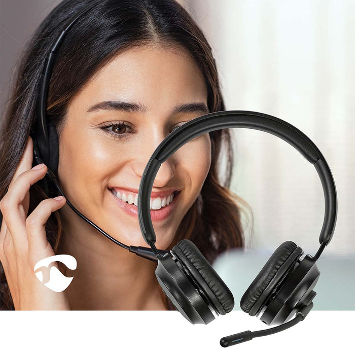 Nedis PC Headset - On-Ear, Stereo, Bluetooth, Fold-Away Microphone - Black