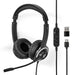 Nedis PC Headset - On-Ear, Stereo, USB Type-A / USB Type-C, Fold-Away Microphone - Black