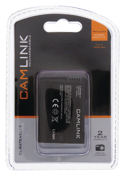 Camlink Rechargeable Lithium-Ion Camera Battery 7.2 V 1920 mAh