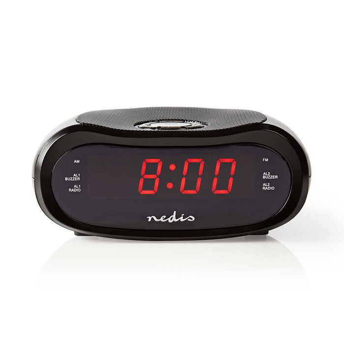 Nedis Digital Alarm Clock Radio - LED Display, Time projection, AM / FM, Number of alarms: 2 - Black