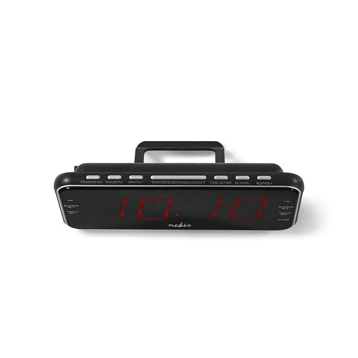 Nedis Digital Alarm Clock Radio - LED Display, 1x 3.5 mm Audio Input, Time projection, Number of alarms: 2 - Black