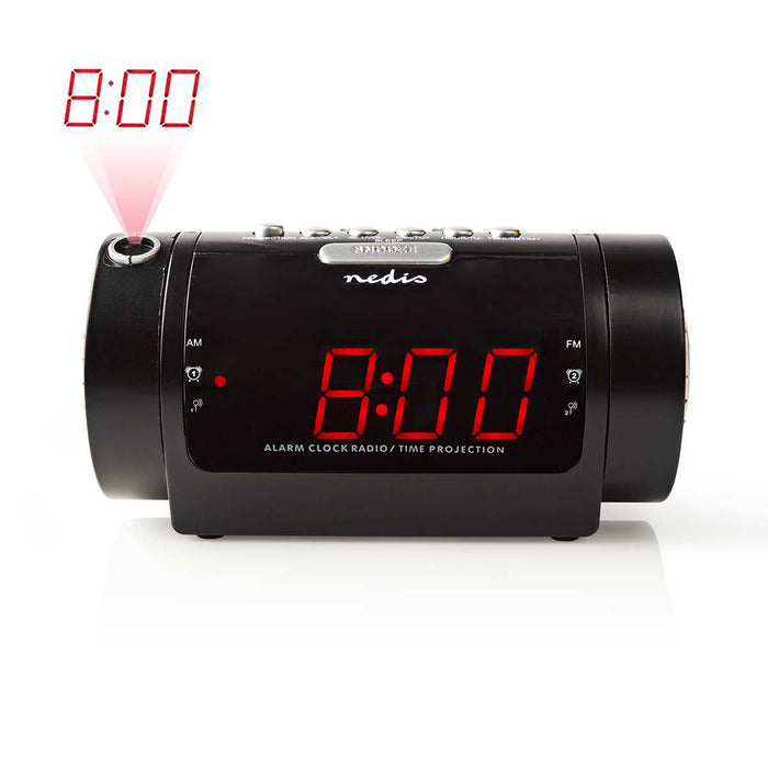 Nedis Digital Alarm Clock Radio - LED Display, Time projection, AM / FM, Number of alarms: 2 - Black