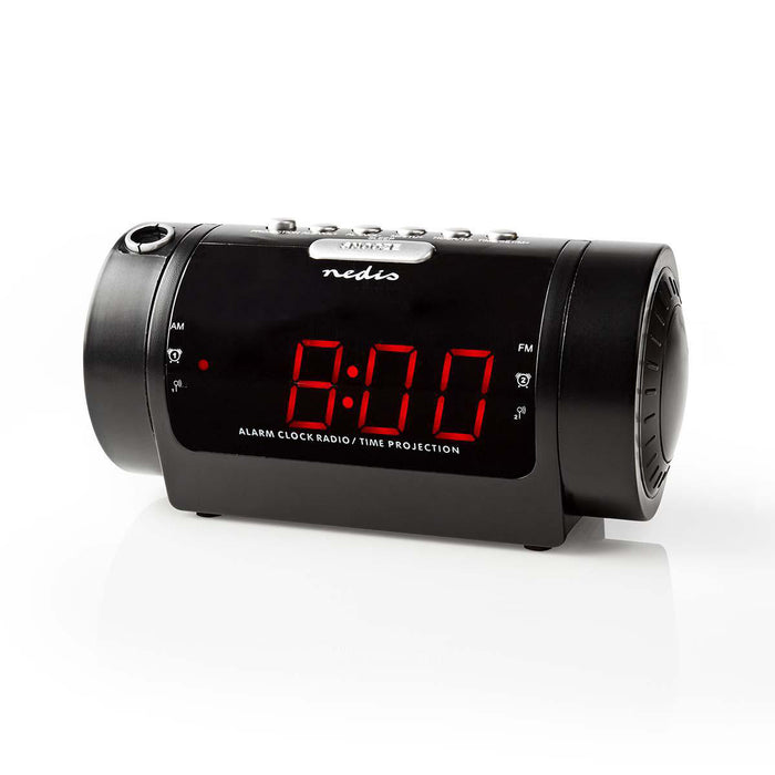 Nedis Digital Alarm Clock Radio - LED Display, Time projection, AM / FM, Number of alarms: 2 - Black