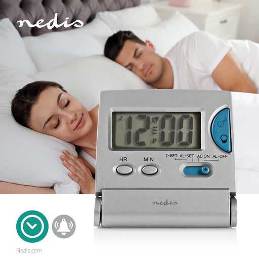 Nedis Digital Desk Alarm Clock - Backlight LCD Display, 1.7 cm, Backlight, Yes - Silver