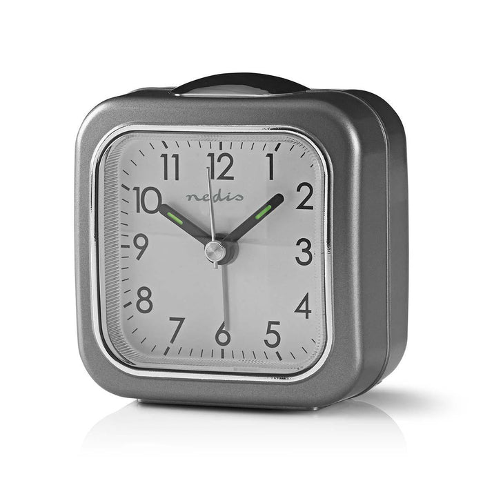 Nedis Analogue Desk Alarm Clock - Snooze function - Backlight - Grey / White, 