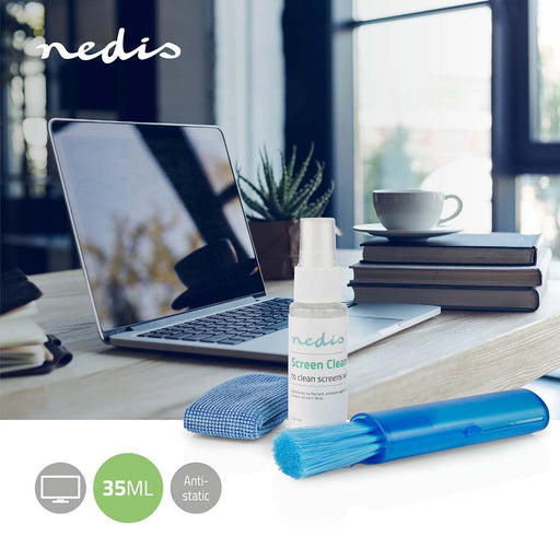 Nedis Screen Cleaner - Spray, 35 ml, Notebook / Smartphone / Tablet / TV Screen, Notebook / Smartphone / Tablet / TV Screen - Wiper included