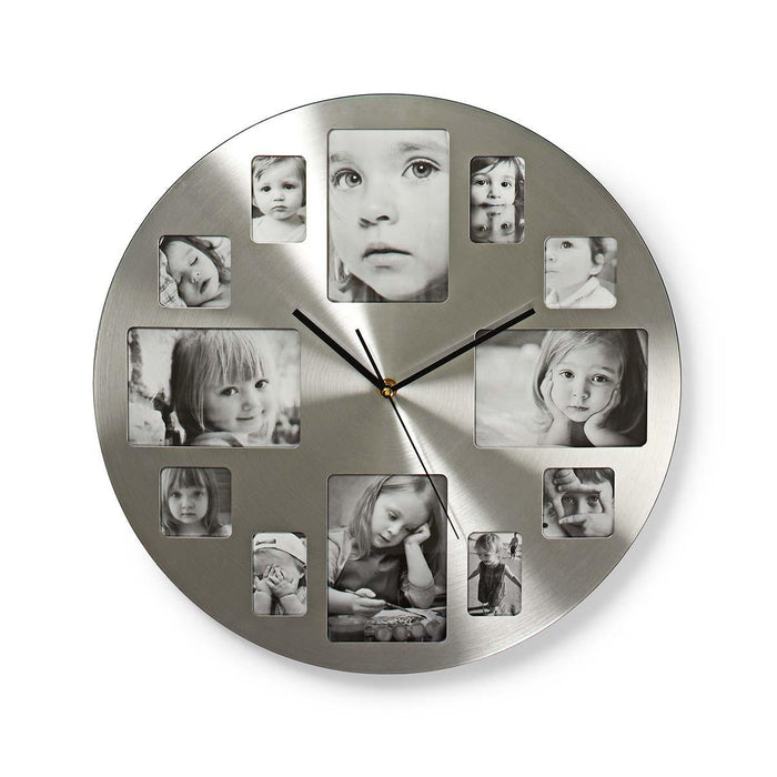 Nedis Wall Clock - Diameter: 400 mm - Metal - Silver, 