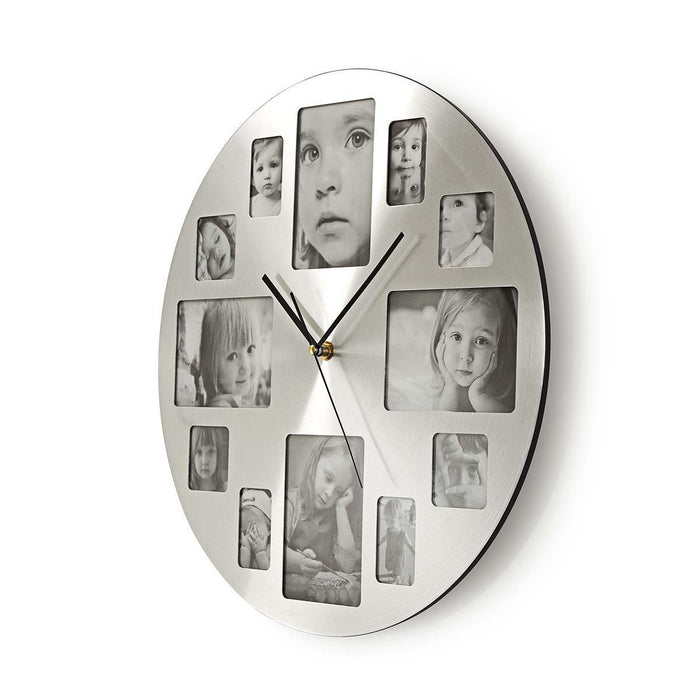 Nedis Wall Clock - Diameter: 400 mm - Metal - Silver, 