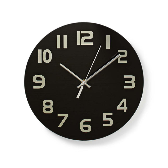 Nedis Wall Clock - Diameter: 300 mm - Glass - Black, 