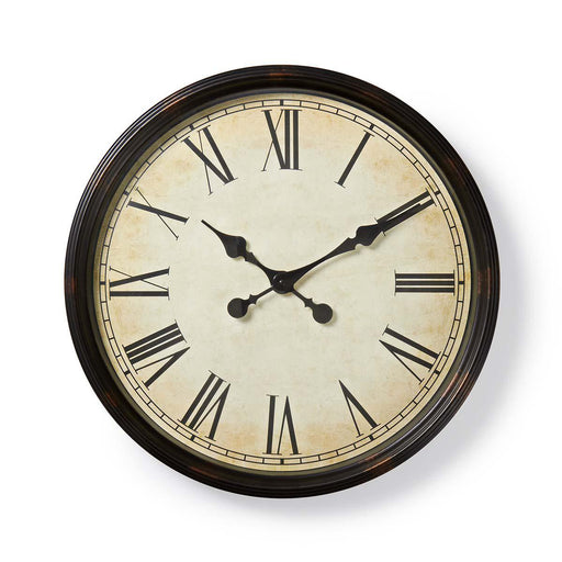 Nedis Wall Clock - Diameter: 500 mm - Plastic - Beige / Black, 