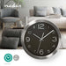 Nedis Wall Clock - Diameter: 300 mm - Stainless Steel - Black / Silver, 