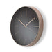 Nedis Wall Clock - Diameter: 300 mm - Plastic - Black / Rose Gold, 