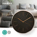 Nedis Wall Clock - Diameter: 300 mm - Plastic - Black / Rose Gold, 