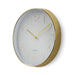 Nedis Wall Clock - Diameter: 300 mm - Plastic - Gold / White, 