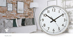 Nedis Wall Clock - Diameter: 380 mm - Plastic - Silver / White, 