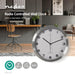 Nedis Wall Clock - Diameter: 300 mm, Aluminium / Plastic, Radio controlled time, Radio controlled time - Silver / White