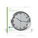 Nedis Wall Clock - Diameter: 300 mm, Aluminium / Plastic, Radio controlled time, Radio controlled time - Silver / White